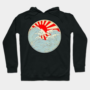 Retro Great Wave Off Kanagawa Art Gift Idea Japanese Lover Hoodie